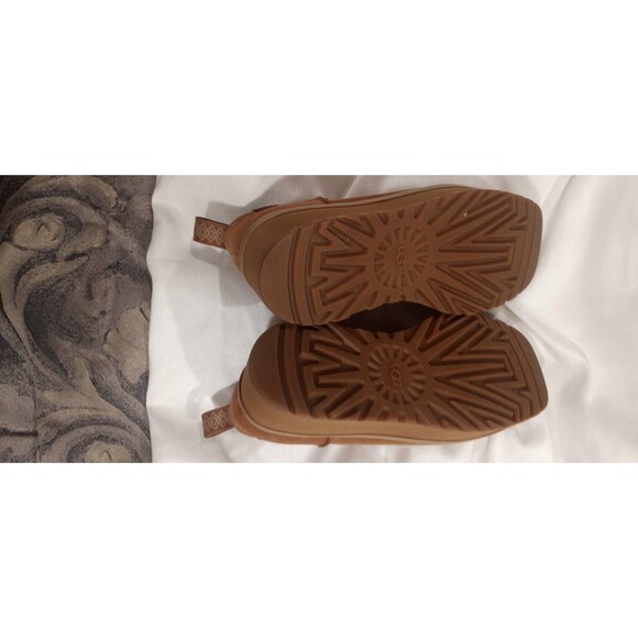 Women's Tan Suede Platform Ankle Boot - Picture 6 of 14